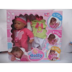 98116-B Пупс с мягким телом 37 см My Dolly sucette в малиновой одежде с запасным комплектом одежды фото від «Маленька Країна» Дн