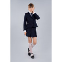 Жакет школьный Sasha 4016-1 приталенный на девочку на подкладке с застежкой на пуговицы синий р134