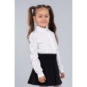 Блуза белая Sasha 3462 стильная для девочки, воротник декорирован стразами р128