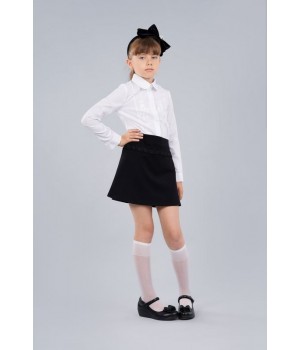 Блуза школьная Sasha белая 3437 хлопковая для девочки, декор вышивкой р152 Sasha - 1