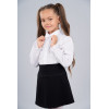 Блуза Sasha для девочки с длинным рукавом, декор кружевом 3438 р128 белая Sasha - 1