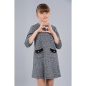 Стильное платье Sasha для девочки с накладными карманами 3964-1 клетка р 122