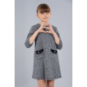 Стильное платье Sasha для девочки с накладными карманами 3964-1 клетка р 128