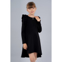 Платье Sasha из джерси с длинным рукавом, декор воланами 3975 черное р140