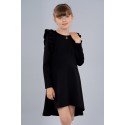 Платье Sasha из джерси с длинным рукавом, декор воланами 3975 черное р146