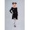 Платье Sasha из джерси с длинным рукавом, декор камнями и вышивкой 4039 черное р128 Sasha - 1