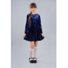 Стильное платье Sasha для девочки с плисерованной юбкой из велюра 4014 синее р140 Sasha - 1