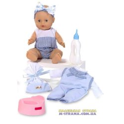 98412-B-001 Пупс писающий резиновый Le Petit bebe в голубой одежде с аксессуарами фото від «Маленька Країна» Дніпро Україна 2