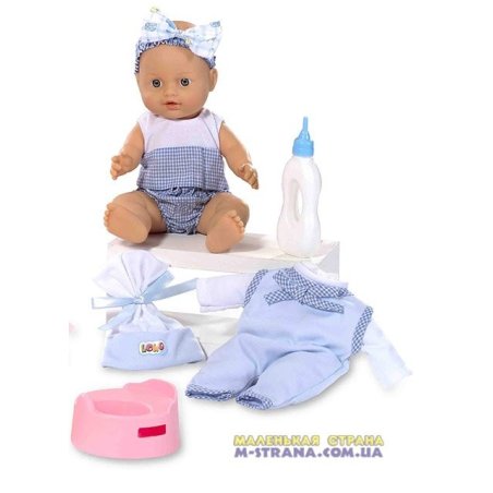 98412-B-001 Пупс писающий резиновый Le Petit bebe в голубой одежде с аксессуарами фото від «Маленька Країна» Дніпро Україна