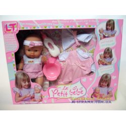 98412-A-001 Пупс писающий резиновый Le Petit bebe в розовой одежде с аксессуарами фото від «Маленька Країна» Дніпро Україна 2