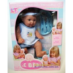 98303-B-001 Пупс большой писающий резиновый Le  bebe в голубой одежде с аксессуарами фото від «Маленька Країна» Дніпро Україна