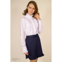 Блуза с брошью Лилия-пайетки р140белая