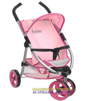 Коляска для кукол трехколесная Byboo Pink розовая с передним поворотным колесом Loko Toys - 1