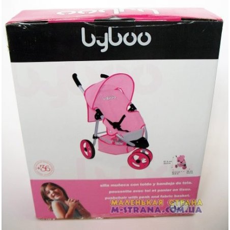 97070-001 Коляска для кукол трехколесная Byboo Pink розовая с передним поворотным колесом фото от «Маленькая Страна» Днепр Украи