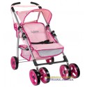 Коляска для кукол четырехколесная летняя Byboo Pink 97040 розовая с поворотными передними колесами