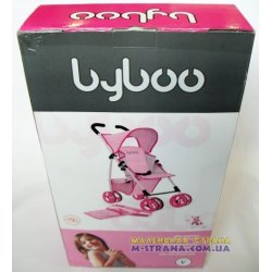 97040-001 Коляска для кукол четырехколесная летняя Byboo Pink 97040 розовая с поворотными передними колесами фото від «Маленька  2