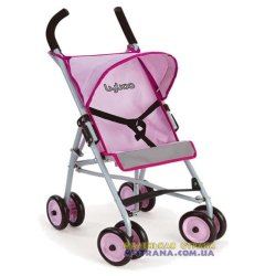 97020-001 Коляска для кукол четырехколесная летняя Byboo Pink 97020 розовая с поворотными передними колесами фото від «Маленька 