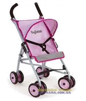 Коляска для кукол четырехколесная летняя Byboo Pink 97020 розовая с поворотными передними колесами Loko Toys - 1