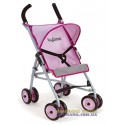 Коляска для кукол четырехколесная летняя Byboo Pink 97020 розовая с поворотными передними колесами