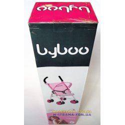 97020-001 Коляска для кукол четырехколесная летняя Byboo Pink 97020 розовая с поворотными передними колесами фото від «Маленька  2