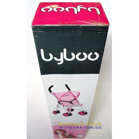 97020-001 Коляска для кукол четырехколесная летняя Byboo Pink 97020 розовая с поворотными передними колесами фото от «Маленькая 