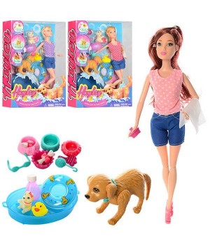 Кукла Heyley Barbie 3 вида,собака отряхивается и виляет хвостом,набор для купания, в коробке Китай - 1