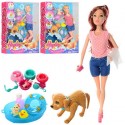 Кукла Heyley Barbie 3 вида,собака отряхивается и виляет хвостом,набор для купания, в коробке