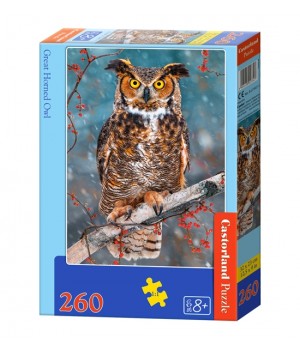 Пазл Castorland Great Horned Owl 260эл B-27347 Большая рогатая сова Castorland - 1
