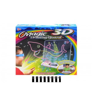 Магическая доска для рисования с 3D-эффектом с подсветкой,3D-очки,фломастеры YM171 Китай - 1
