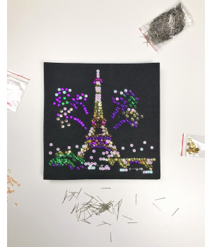 Набор для творчества из пайеток 'Огни Парижа' 25*25*2 см в цветной коробке APT 01-10-Колібрі Art
