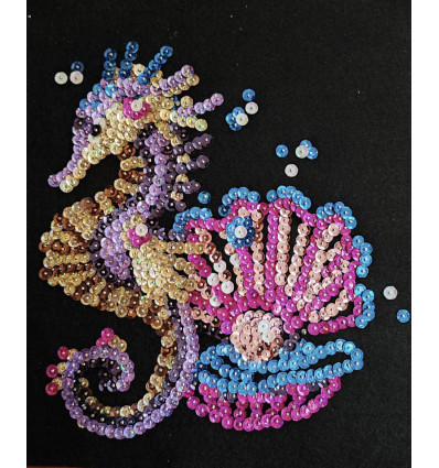 Набор для творчества из пайеток 'Морской конь' 25*25*2 см в цветной коробке APT 03-11-Колібрі Art